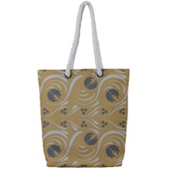 Folk Flowers Print Floral Pattern Ethnic Art Full Print Rope Handle Tote (small) by Eskimos