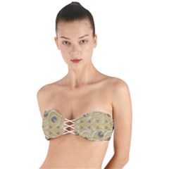 Folk Flowers Print Floral Pattern Ethnic Art Twist Bandeau Bikini Top by Eskimos