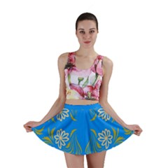 Floral Folk Damask Pattern  Mini Skirt by Eskimos