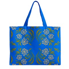 Floral Folk Damask Pattern  Zipper Mini Tote Bag by Eskimos