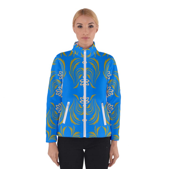 Floral folk damask pattern  Women s Bomber Jacket