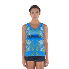 Floral Folk Damask Pattern  Sport Tank Top  by Eskimos