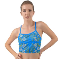 Floral Folk Damask Pattern  Mini Tank Bikini Top by Eskimos