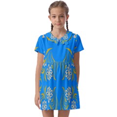 Floral Folk Damask Pattern  Kids  Asymmetric Collar Dress