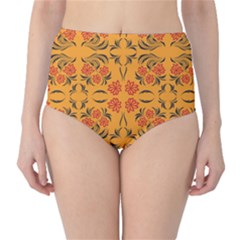 Floral Folk Damask Pattern  Classic High-waist Bikini Bottoms by Eskimos