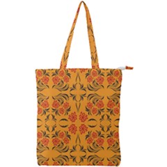 Floral Folk Damask Pattern  Double Zip Up Tote Bag by Eskimos