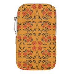 Floral Folk Damask Pattern  Waist Pouch (large) by Eskimos