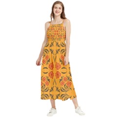 Floral Folk Damask Pattern  Boho Sleeveless Summer Dress by Eskimos