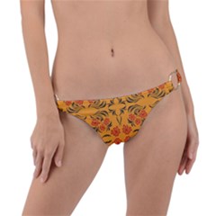 Floral Folk Damask Pattern  Ring Detail Bikini Bottom by Eskimos