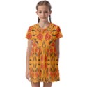 Floral folk damask pattern  Kids  Asymmetric Collar Dress View1