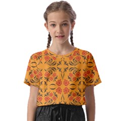 Floral Folk Damask Pattern  Kids  Basic Tee by Eskimos