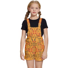 Floral Folk Damask Pattern  Kids  Short Overalls by Eskimos