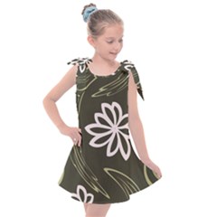 Folk Flowers Print Floral Pattern Ethnic Art Kids  Tie Up Tunic Dress by Eskimos