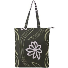 Folk Flowers Print Floral Pattern Ethnic Art Double Zip Up Tote Bag by Eskimos