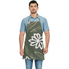 Folk Flowers Print Floral Pattern Ethnic Art Kitchen Apron by Eskimos