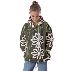 Folk Flowers Print Floral Pattern Ethnic Art Kids  Oversized Hoodie by Eskimos