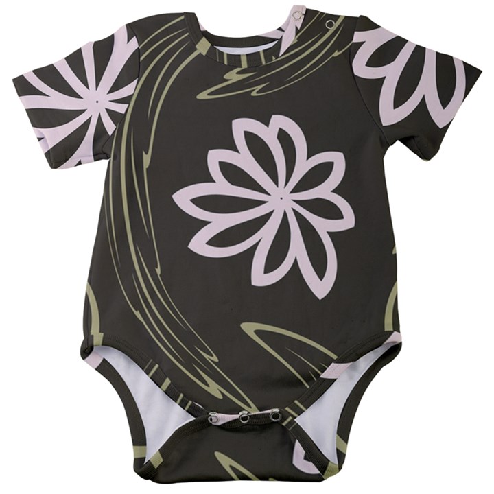 Folk flowers print Floral pattern Ethnic art Baby Short Sleeve Onesie Bodysuit