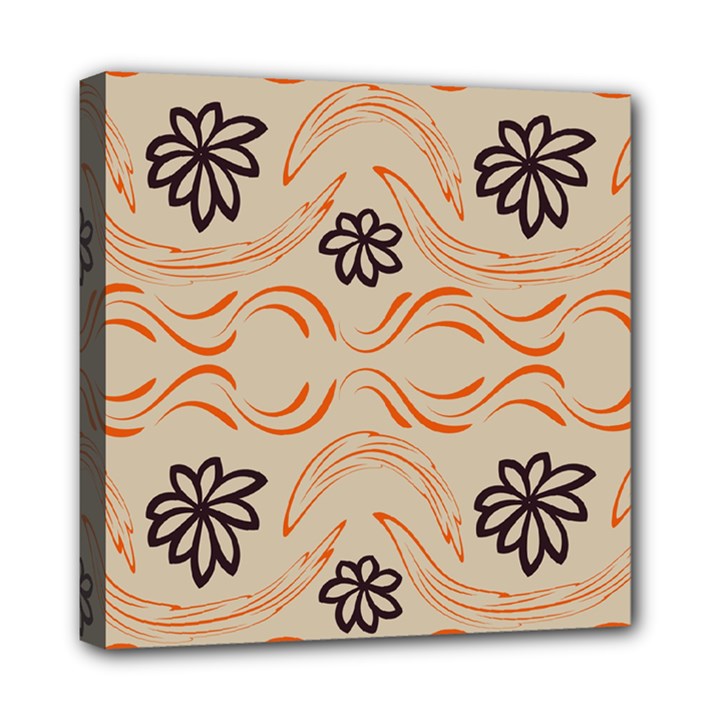 Folk flowers print Floral pattern Ethnic art Mini Canvas 8  x 8  (Stretched)