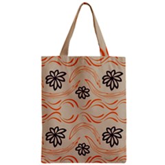 Folk Flowers Print Floral Pattern Ethnic Art Zipper Classic Tote Bag by Eskimos