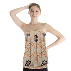 Folk Flowers Print Floral Pattern Ethnic Art Strapless Top by Eskimos