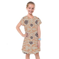 Folk Flowers Print Floral Pattern Ethnic Art Kids  Drop Waist Dress by Eskimos