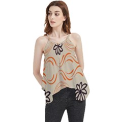 Folk Flowers Print Floral Pattern Ethnic Art Flowy Camisole Tank Top by Eskimos