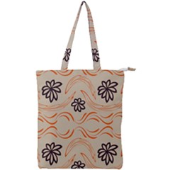 Folk Flowers Print Floral Pattern Ethnic Art Double Zip Up Tote Bag by Eskimos