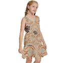 Folk flowers print Floral pattern Ethnic art Kids  Sleeveless Tiered Mini Dress View3