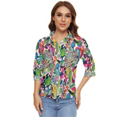 Floral Women s Quarter Sleeve Pocket Shirt