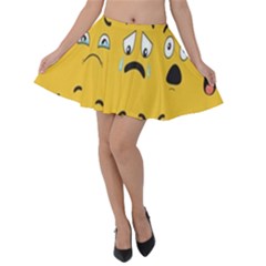 Emojis Velvet Skater Skirt by Sparkle