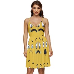 Emojis V-neck Pocket Summer Dress 