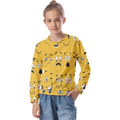 Emojis Kids  Long Sleeve Tee With Frill 