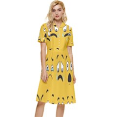 Emojis Button Top Knee Length Dress by Sparkle