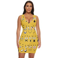 Emojis Draped Bodycon Dress