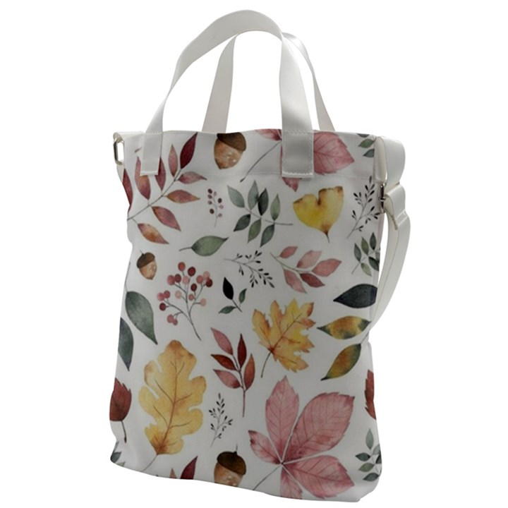 Flowers Pattern Canvas Messenger Bag