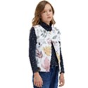 Flowers Pattern Kid s Short Button Up Puffer Vest	 View2