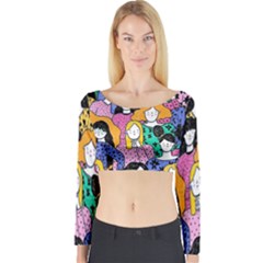 Women Long Sleeve Crop Top by Sparkle