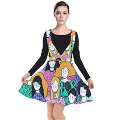 Women Plunge Pinafore Dress by Sparkle