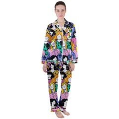 Women Satin Long Sleeve Pajamas Set by Sparkle