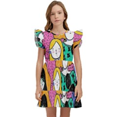 Women Kids  Winged Sleeve Dress