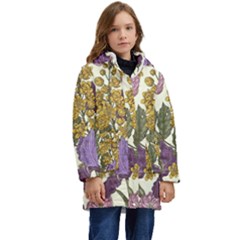 Spring Floral Kid s Hooded Longline Puffer Jacket