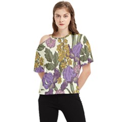 Spring Floral One Shoulder Cut Out Tee