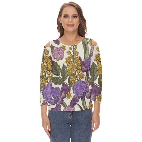 Spring Floral Cut Out Wide Sleeve Top by Sparkle