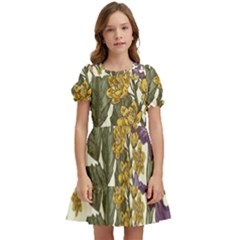 Spring Floral Kids  Puff Sleeved Dress