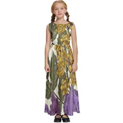 Spring Floral Kids  Satin Sleeveless Maxi Dress by Sparkle