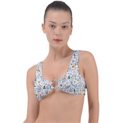 Floral Ring Detail Bikini Top by Sparkle