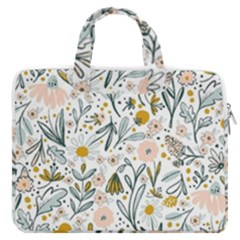 Floral Macbook Pro 16  Double Pocket Laptop Bag 