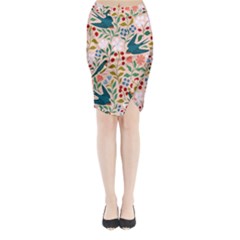 Floral Midi Wrap Pencil Skirt by Sparkle