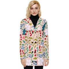 Floral Button Up Hooded Coat 