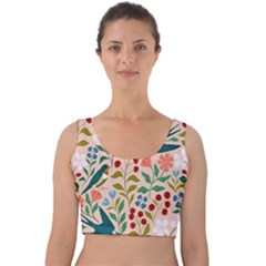 Floral Velvet Crop Top by Sparkle